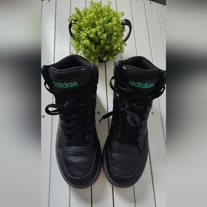 Adidas mid hoop . Size: 6. Color black and green.
